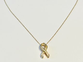 10K Gold Necklace With Awareness Pendant