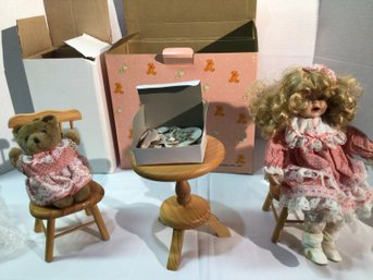 13 Piece Tea Set And Doll