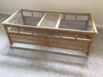 Bamboo Glass Topped Coffee Table