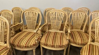 Striped Cushioned Dinning Chairs