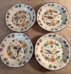 J Willfred Set Of Four Bird 9 Inch Plates