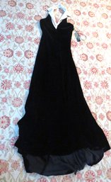 Ralph Lauren Black Velvet With Satin Trim Gown With Tags