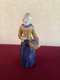 Women Figurine In Yellow And Blue Dress
