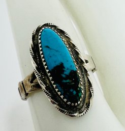 VINTAGE STERLING SILVER TURQUOISE RING MARKERS MARK