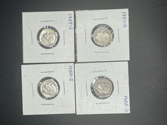 4 Roosevelt Silver Dimes