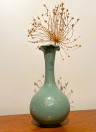 Antique Korean Green Celedon Crackled Glaze Vase