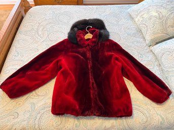 Wolfie Red Dyed Beaver Fur Coat