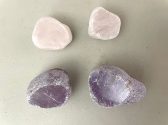 Amethyst & Rose Quartz Ema Egg Window Stones (Seer Stone), 3.5oz