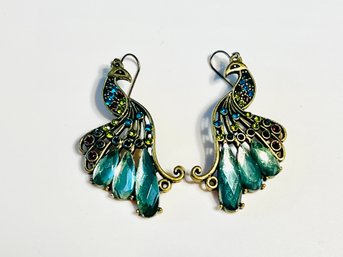 Pair Of Peacock Earrings.