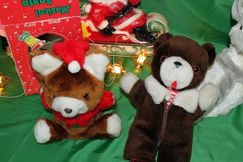 Pair Vtg Teddy Bears-one Musical With Box, Other Stuffed Plush Bear