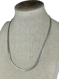 Vintage Sterling Silver Herringbone Chain Necklace 16' Long