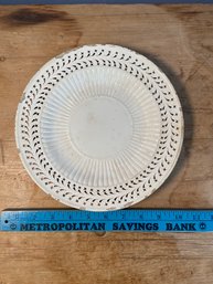 Vintage Reticulated Plate Stamped Oalwitz? 9.25in