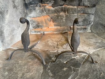 Pair Of Antique Fireplace Andirons