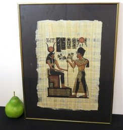 Queen Cleopatra Holding Court Framed Papyrus Ancient Egypt