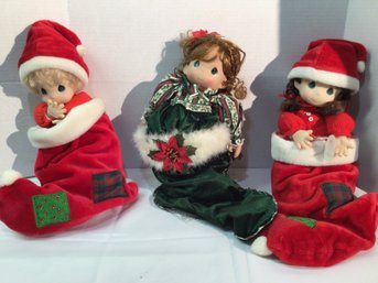 3 Precious Moments Stocking Dolls