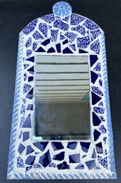 Blue And White Mosaic Mirror