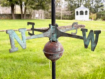 An Antique Copper And Iron Weathervane Base