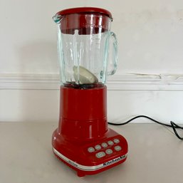 A Red KitchenAid Blender
