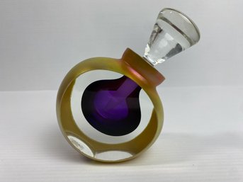 Correia Art Glass Perfume Bottle, Signed & Numbered