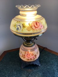 Floral Hurricane Lamp