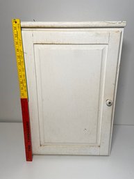 Vintage White Wood Cabinet With 3 Shelves 16x12x24