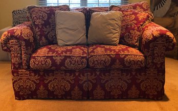 Vintage Century Furniture LT Designs Victorian Style Loveseat With Fleur De Lis Pattern