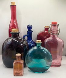 Lot 1 Of Vintage Colorful Glass Bottles