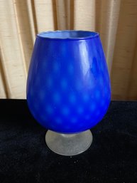 Stemmed Blue Glass