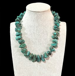 Beautiful Sterling Silver Turquoise Nugget Necklace
