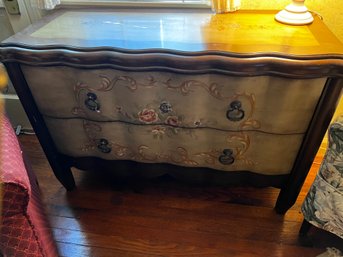 French Provincial Stenciled Serpentine Chest
