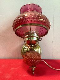 Cranberry Glass Wall Lamp