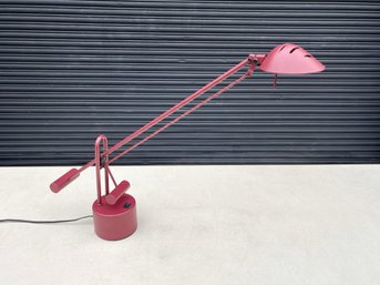 Vintage 1990s Maroon Articulating Table Lamp