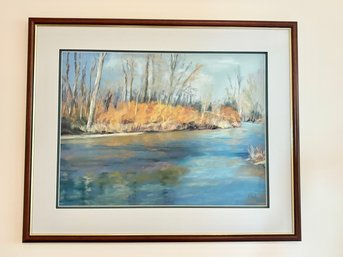 'A Bend In The River' Pastel, Signed