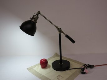 Industrial Black & Brassy Finish Desk Lamp