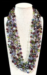 Stunning Joan Rivers Multi Stranded Multi Color Large Necklace
