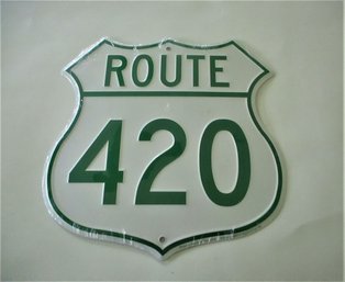 Metal 'Route 420' Sign, Sealed-New