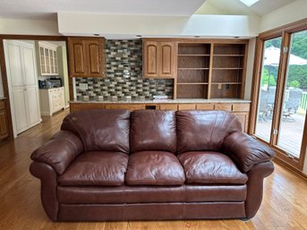 A Beautiful Brown Leather Couch