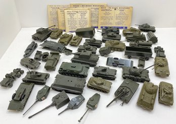 Over 40 Vintage ROCO HO Model Miniature Plastic Military Tanks
