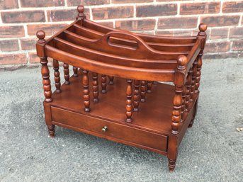 Very Nice Mahogany Canterbury By SARREID LTD - Very Well Made - One Drawer In Base - Very Nice Piece !