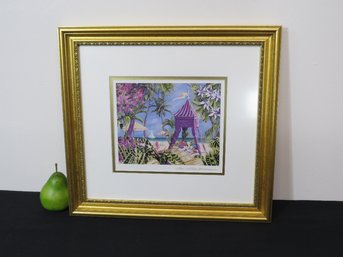 Colorful Seriolithograph Print By Shari Hatchett Bohlmann - Titled 'Fantasy Island' W/COA - Listed Artist