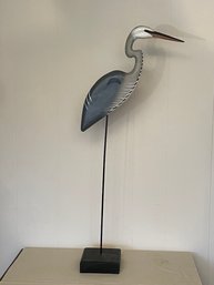 Wooden Heron Carved Sculpture