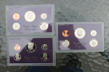 3 Proof Coin Sets 1985 1986 1987