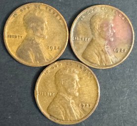 3 Wheat Pennies 1923, 1924, 1925