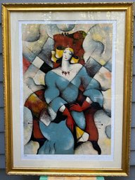 Framed Original Silk Screen, Veronica, By Galina Datloof #9/250