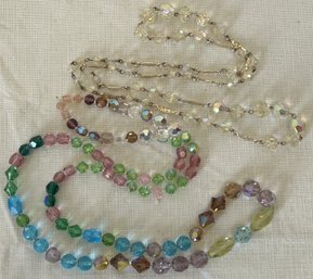 Pair Of Vintage Austrian Crystal Bead Necklaces