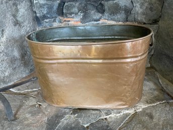 Vintage Copper Firewood Bin.