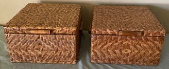 Two Woven Storage Baskets