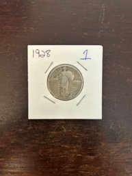 Beautiful 1928 Standing Liberty Quarter, Silver Coin