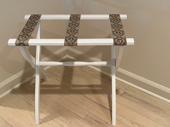 Scheibe Vintage White Painted Folding Luggage Rack