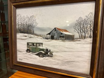 Weintraub Painting Car In Snow